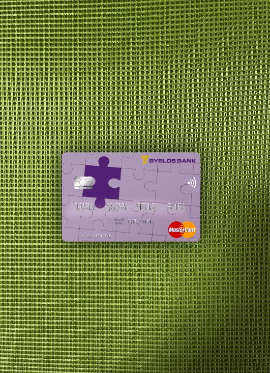 Download Lebanon Byblos Bank mastercard photolook front Photoshop template